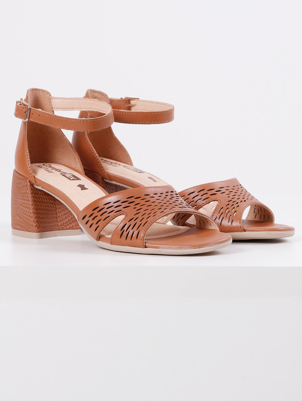 sandalia salto comfortflex