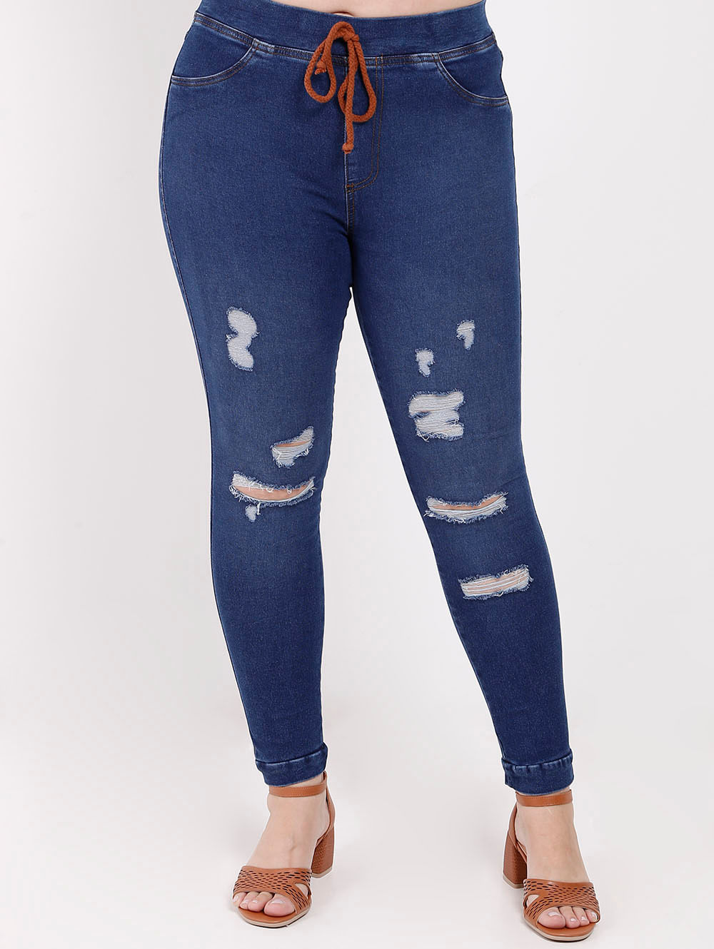 calça jeans jogger feminina plus size