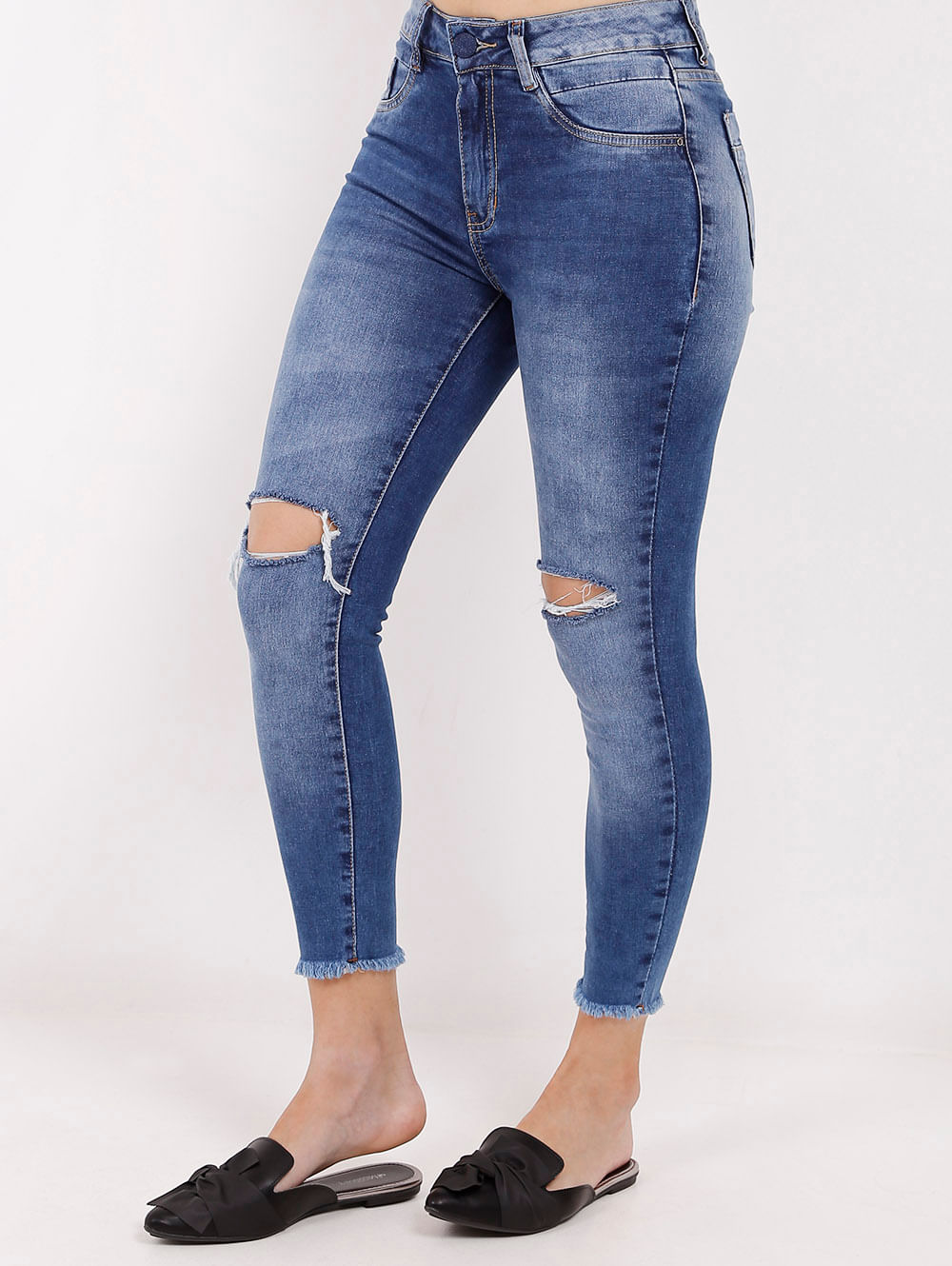 calça capri jeans feminina