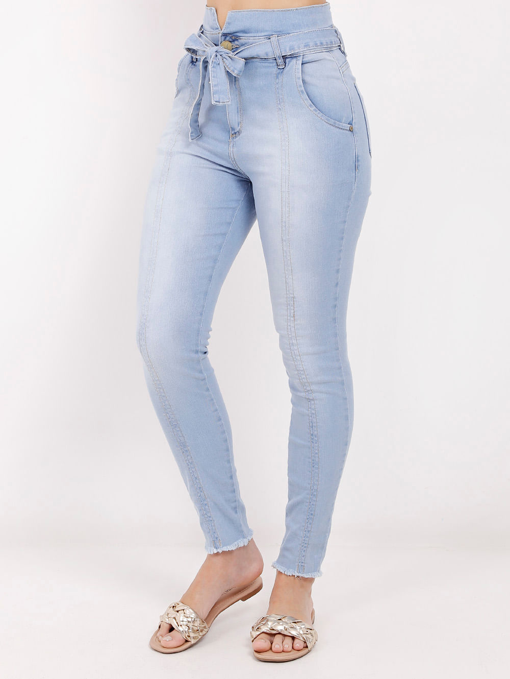 calça jeans feminina cinza claro