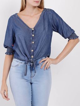 camisa jeans feminina pompeia