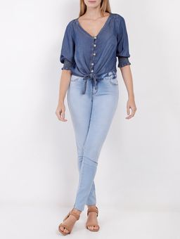 camisa jeans feminina pompeia