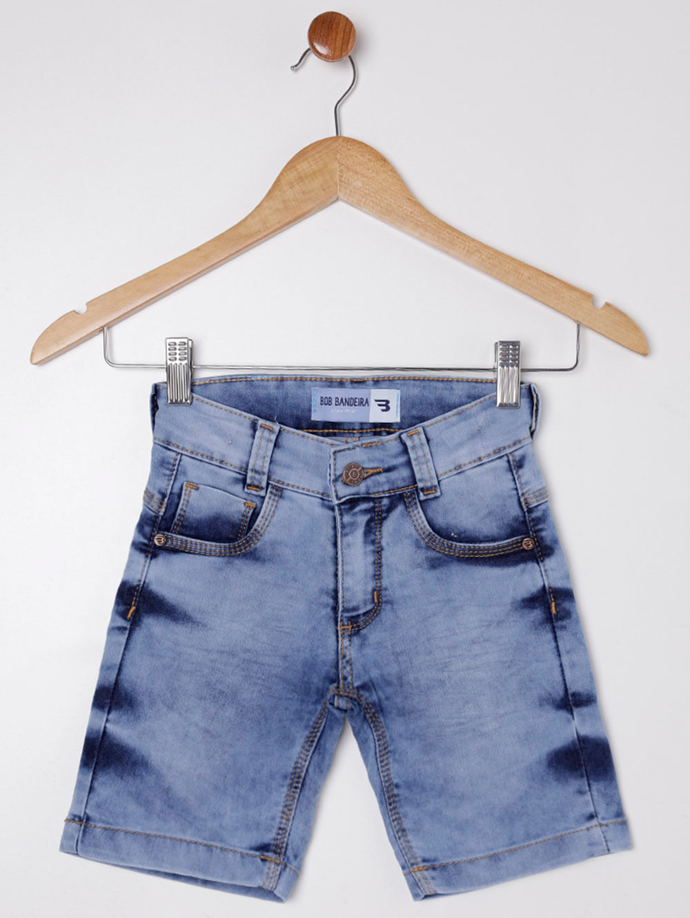Bermuda Jeans Infantil Para Menino Azul Claro Lojas Pompeia
