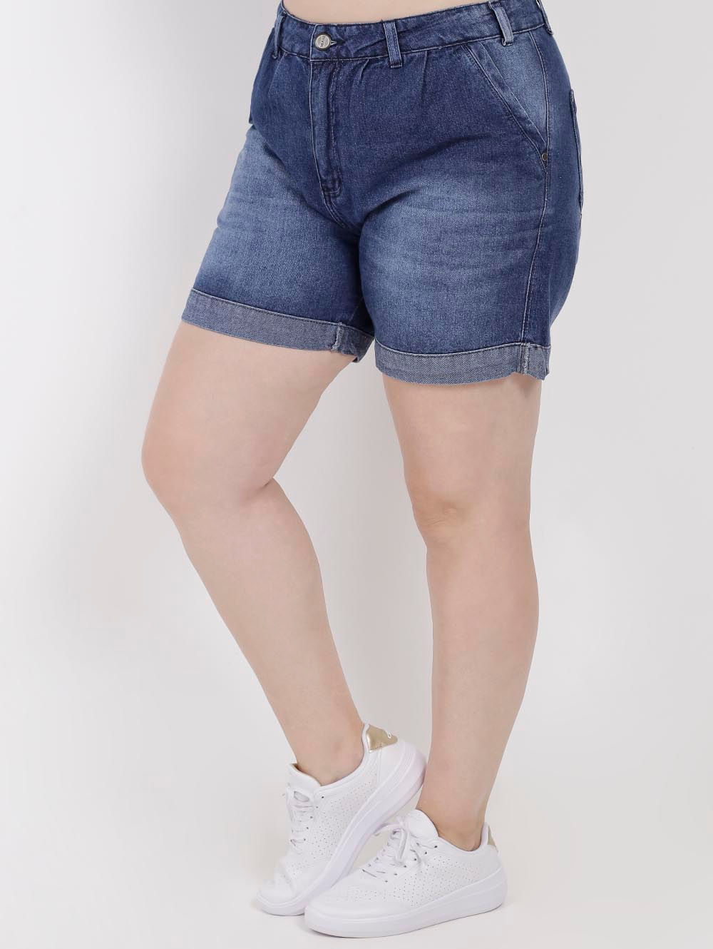 short jeans branco plus size