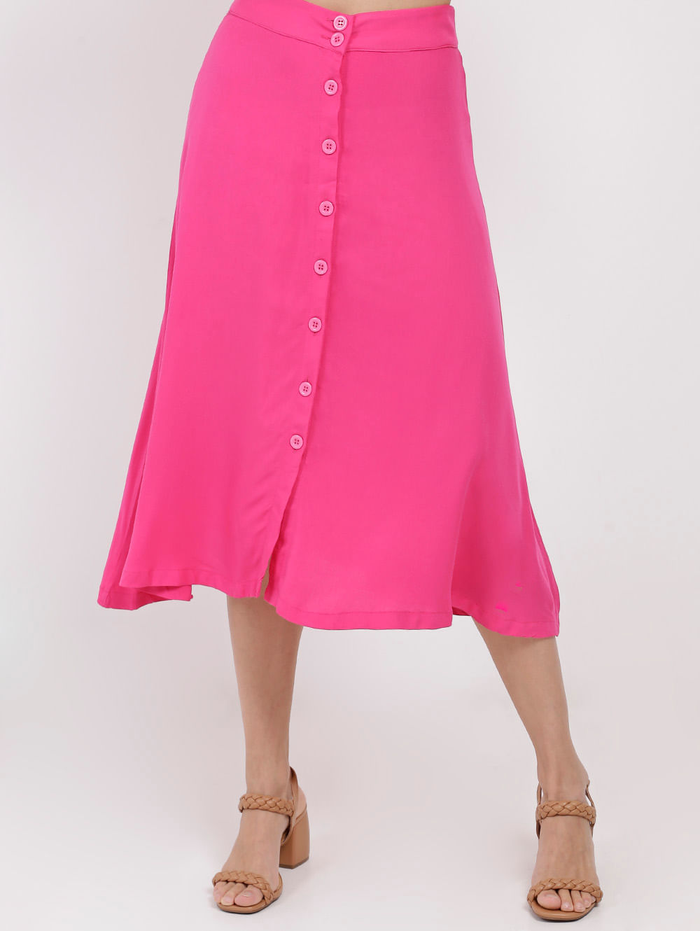 saia rosa pink midi