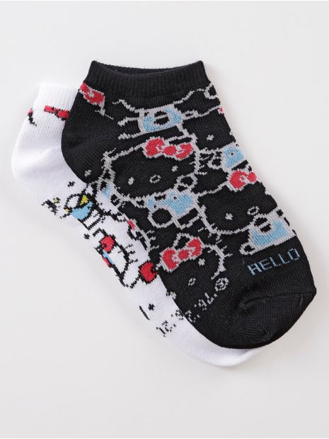 Kit-com-02-Meias-Infantil-Para-Menina---Preto-branco