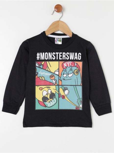 Camiseta-Manga-Longa-Infantil-Para-Menino---Preto
