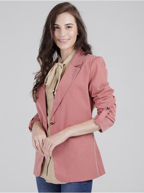 Blazer Liso Eagle Rock Feminino Rose P Menor preço em Blazer Liso Eagle Rock Feminino Rose P