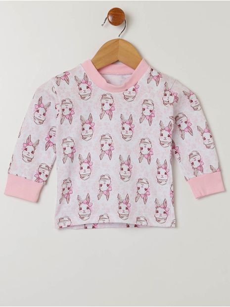 Pijama Infantil Para Bebê Menina - Rosa M Menor preço em Pijama Infantil Para Bebê Menina - Rosa M