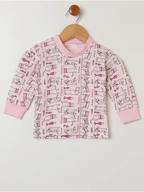 Pijama Infantil Para Bebê Menina - Rosa Claro P Menor preço em Pijama Infantil Para Bebê Menina - Rosa Claro P