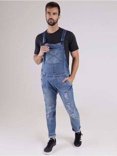 Macacao Jeans Masculino Azul Lojas Pompeia Macacao Jeans Masculino Azul Lojas Pompeia