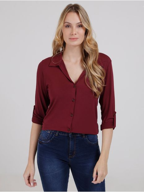 Menor preço em Camisa Manga 3/4 Autentique Feminina Vinho M
