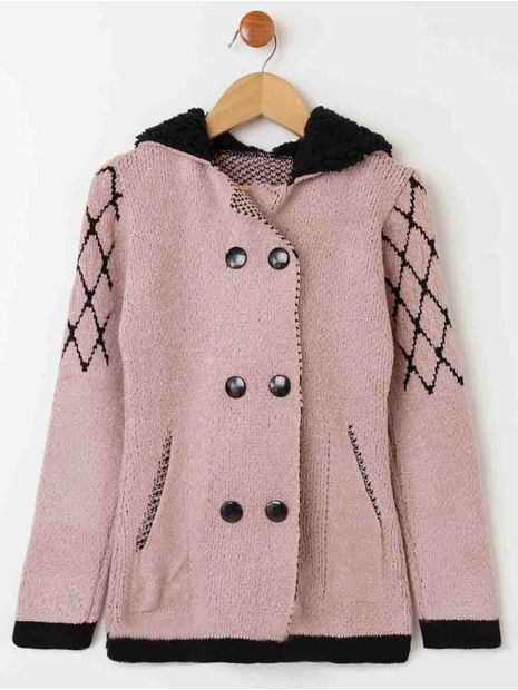 Casaco Tricot Infantil Para Menina - Rosa 8 Menor preço em Casaco Tricot Infantil Para Menina - Rosa 8