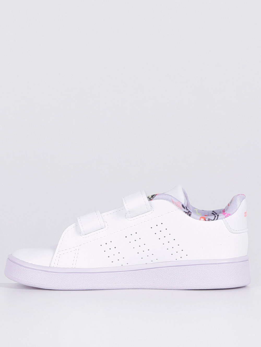 Tenis Adidas Advantage I Infantil Para Menina Branco Lilas Lojas Pompeia