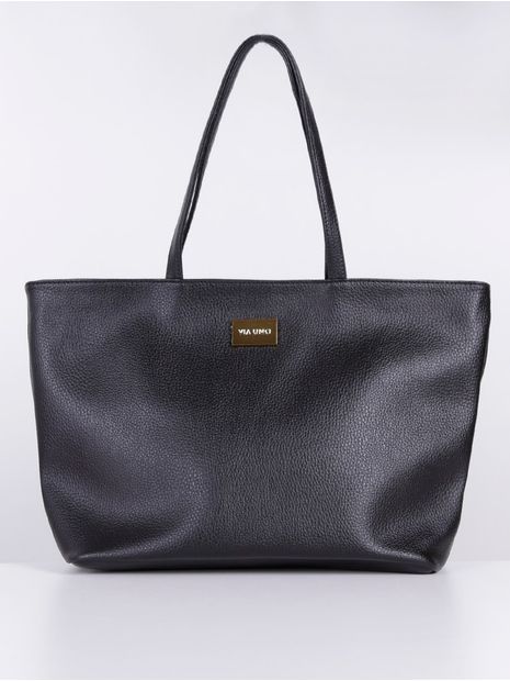 Bolsa Tote Via Uno Feminina Preto Menor preço em Bolsa Tote Via Uno Feminina Preto