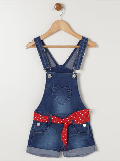 Macacão Jardineira Jeans Infantil Para Menina - Azul 6 Menor preço em Macacão Jardineira Jeans Infantil Para Menina - Azul 6