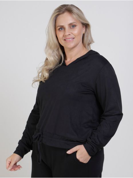 Blusa Suede Autentique Plus Size Feminina Preto G2 Menor preço em Blusa Suede Autentique Plus Size Feminina Preto G2