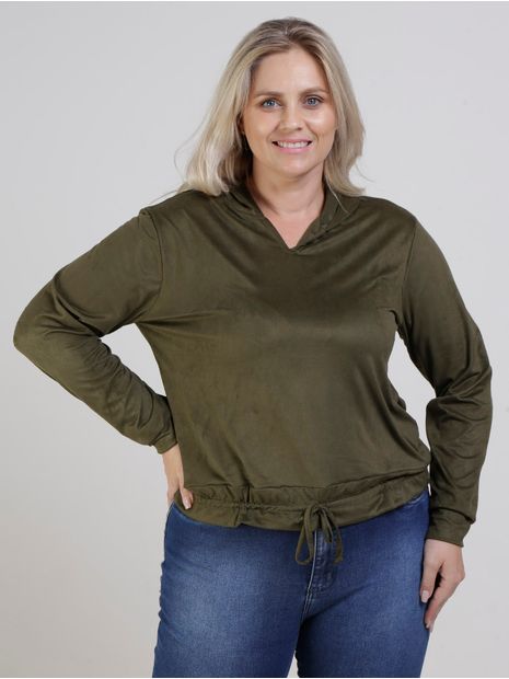 Blusa Suede Autentique Plus Size Feminina Verde G1 Menor preço em Blusa Suede Autentique Plus Size Feminina Verde G1