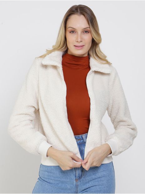 Jaqueta de Pelinhos Eagle Rock Feminina Off White P Menor preço em Jaqueta de Pelinhos Eagle Rock Feminina Off White P