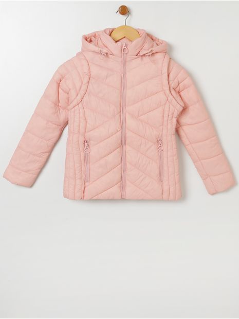 Jaqueta Puffer com Capuz Juvenil Para Menina - Rosa Claro 12 Menor preço em Jaqueta Puffer com Capuz Juvenil Para Menina - Rosa Claro 12