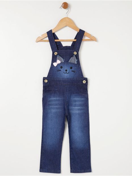 Macacão Jeans Infantil Menina - Azul - Lojas Pompeia