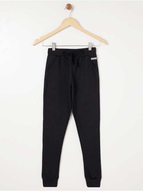 Calça Jogger Moletom Juvenil Para Menina - Preto 12 Menor preço em Calça Jogger Moletom Juvenil Para Menina - Preto 12