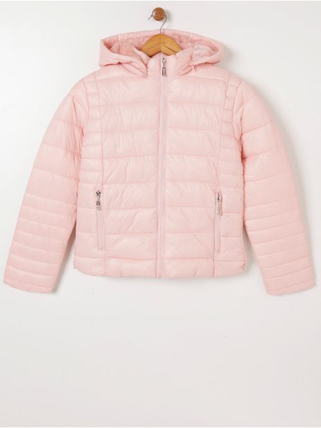 Jaqueta Puffer com Capuz Juvenil Para Menina - Rosa 16 Menor preço em Jaqueta Puffer com Capuz Juvenil Para Menina - Rosa 16
