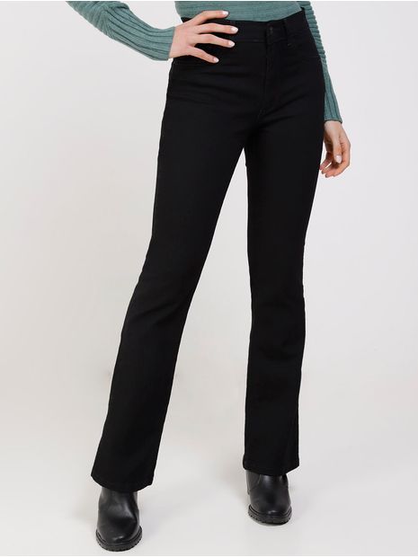 Calça Sarja Boot Cut Sawary Feminina Preto 44 Menor preço em Calça Sarja Boot Cut Sawary Feminina Preto 44