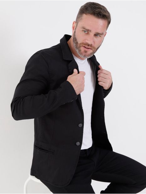 Blazer Sarja Skinny Bivik Masculino Preto P Menor preço em Blazer Sarja Skinny Bivik Masculino Preto P