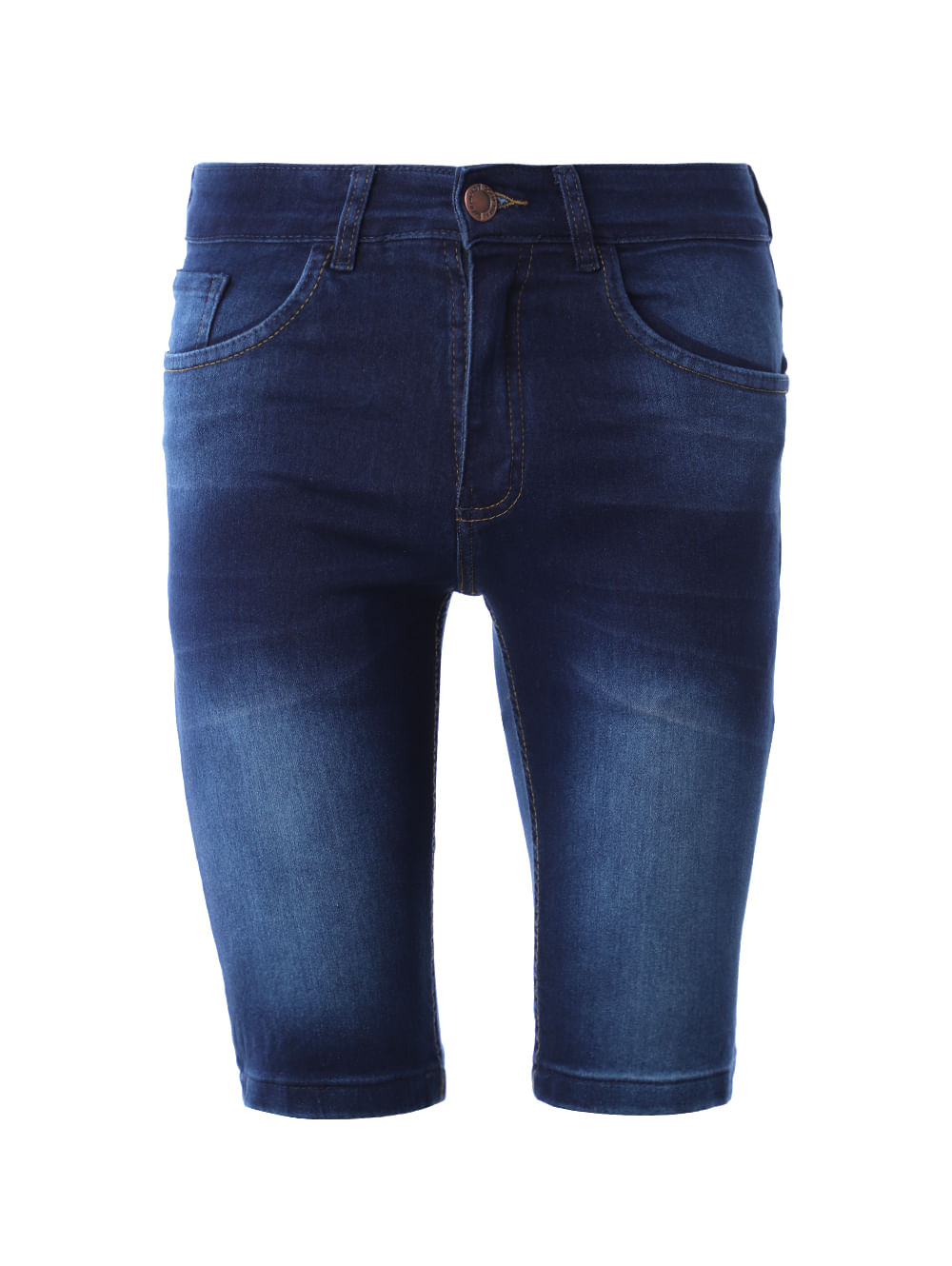 Shorts Jeans Curto Feminino Premium Blue Medium Destroyed - Azul