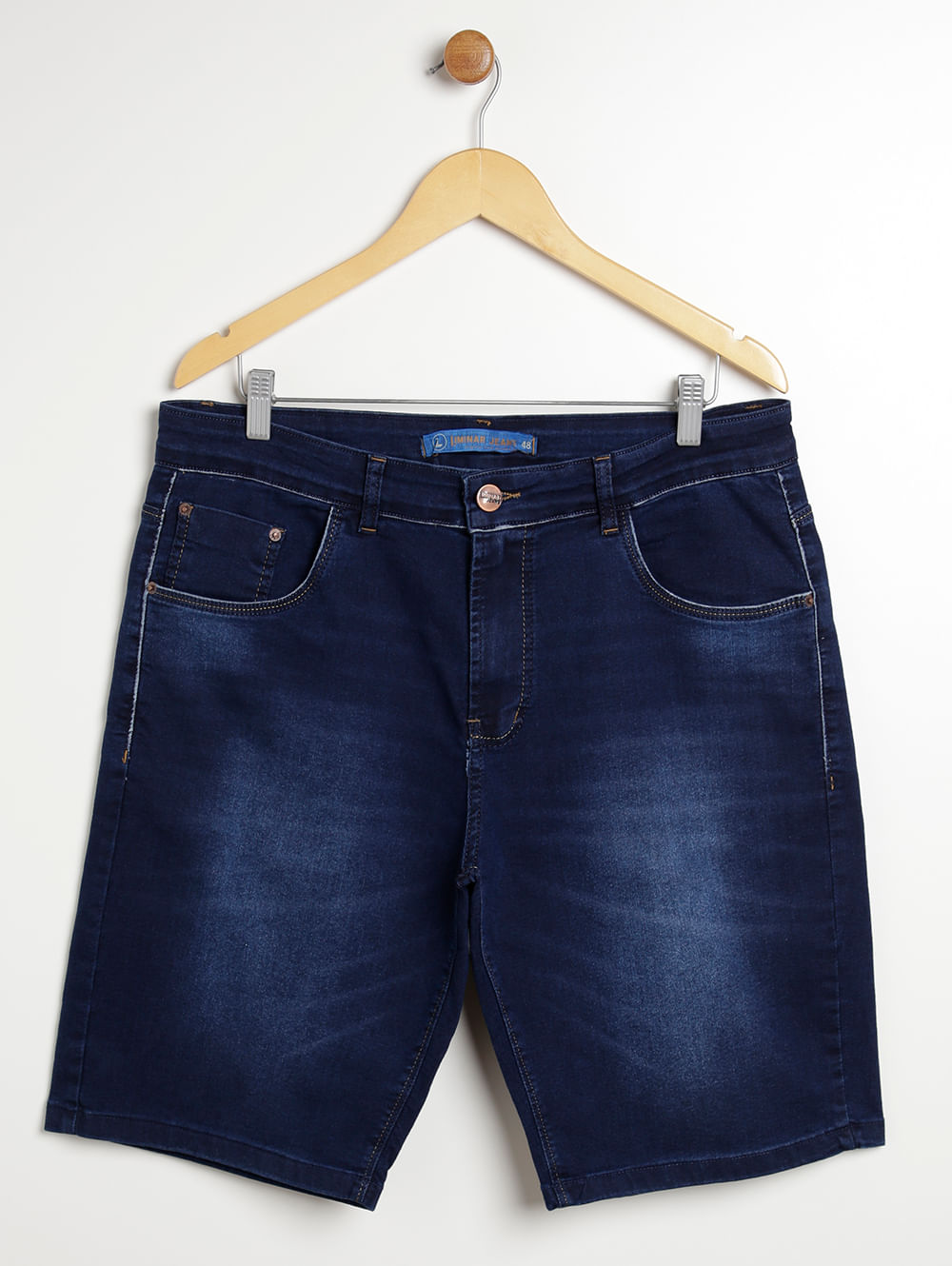Bermuda Jeans Mokkai Plus Size Masculina Azul - Lojas Pompéia