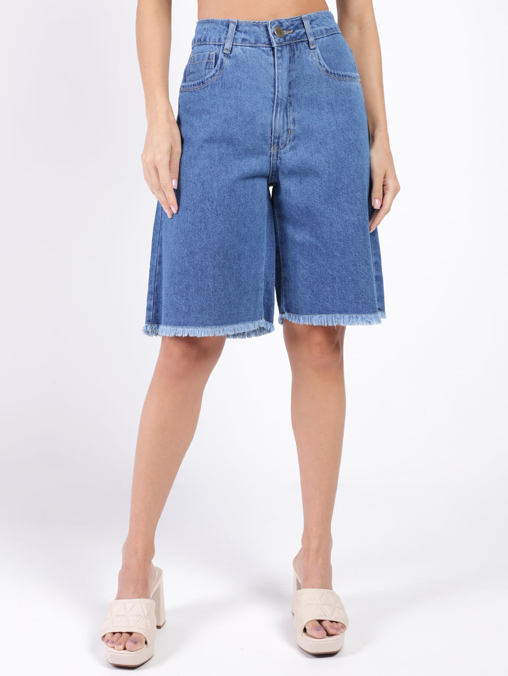 Womens Jeans Moda Pitusa Dollhause Pantalon de Mujer media Pierna Mezclilla  azul 