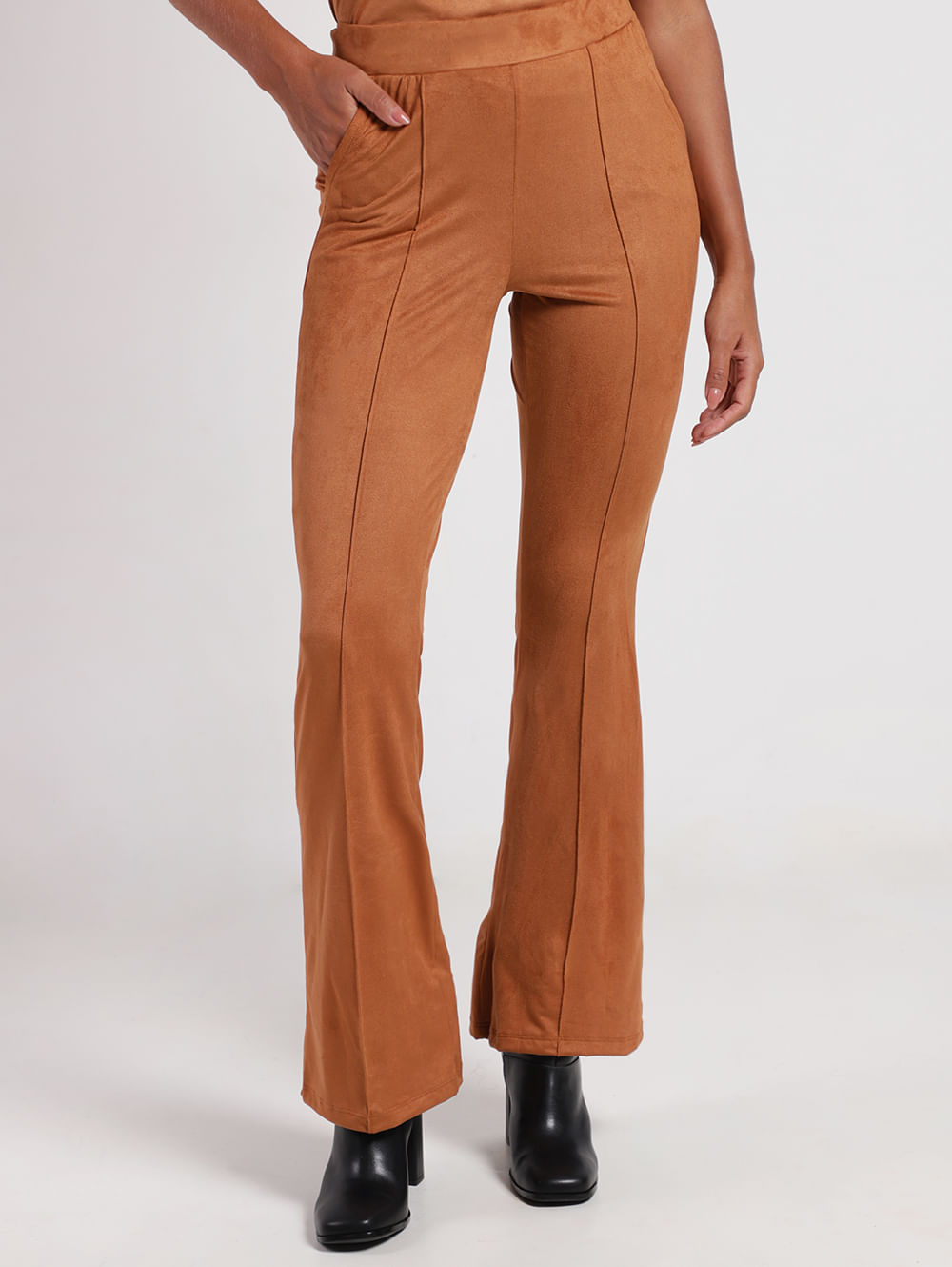 Calça Jogger Suede Caramelo CalÇa Em Suede Feminina CalÃ§a